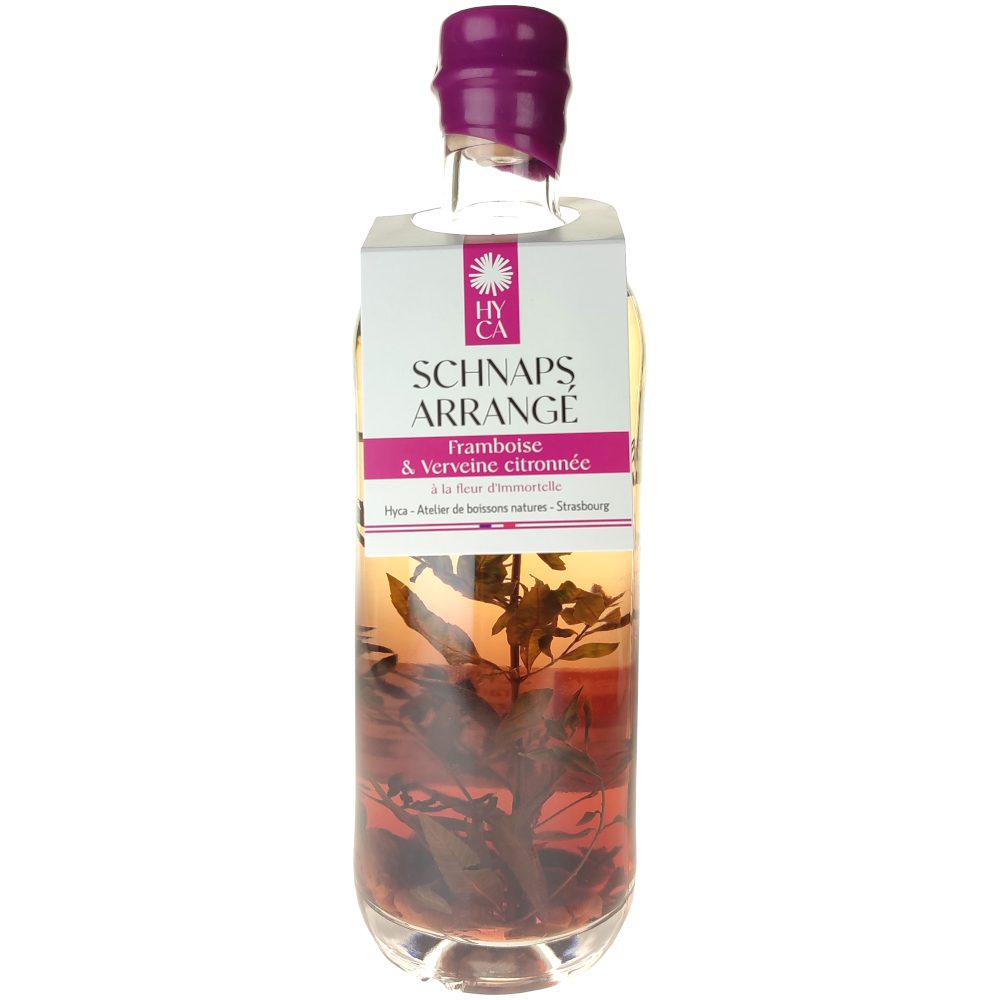 Schnaps arrangé Framboise et Verveine citronnée Hyca0